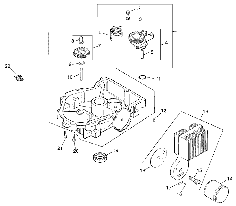 Group 3 Oil PanLubrication Assembly Kohler CV23S PS75560