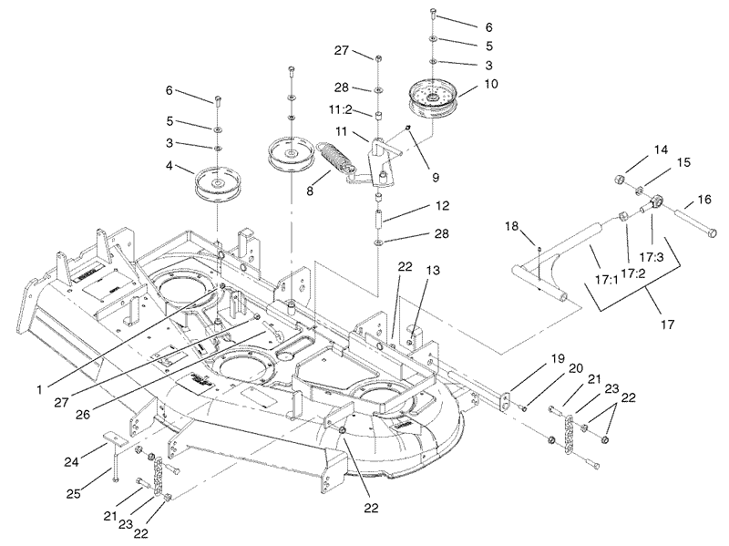 Idler PulleyLift Strut Chain Assembly