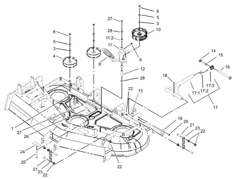 Idler PulleyLift Strut Chain Assembly