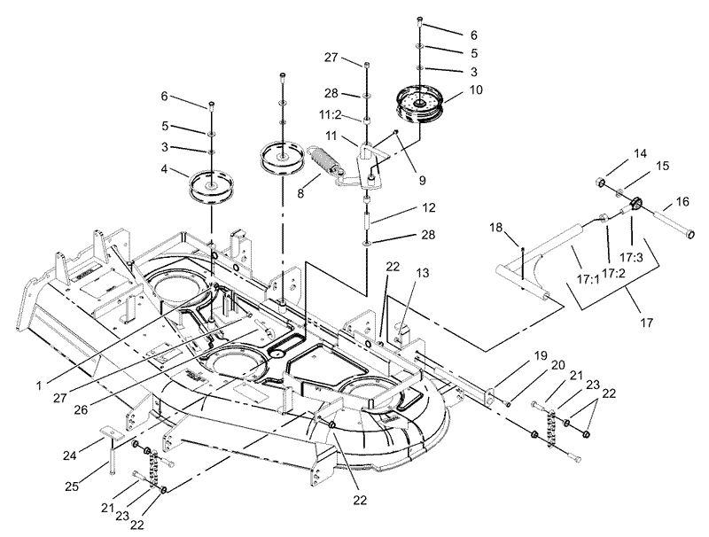 Idler PulleyLift Strut Chain Assembly