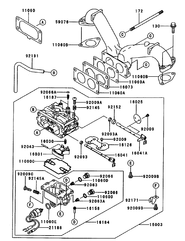 Carburetor Assembly Kawasaki Fh680v As10