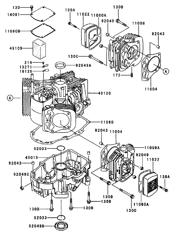 Cylindercrankcase Assembly Kawasaki Fh680v As10