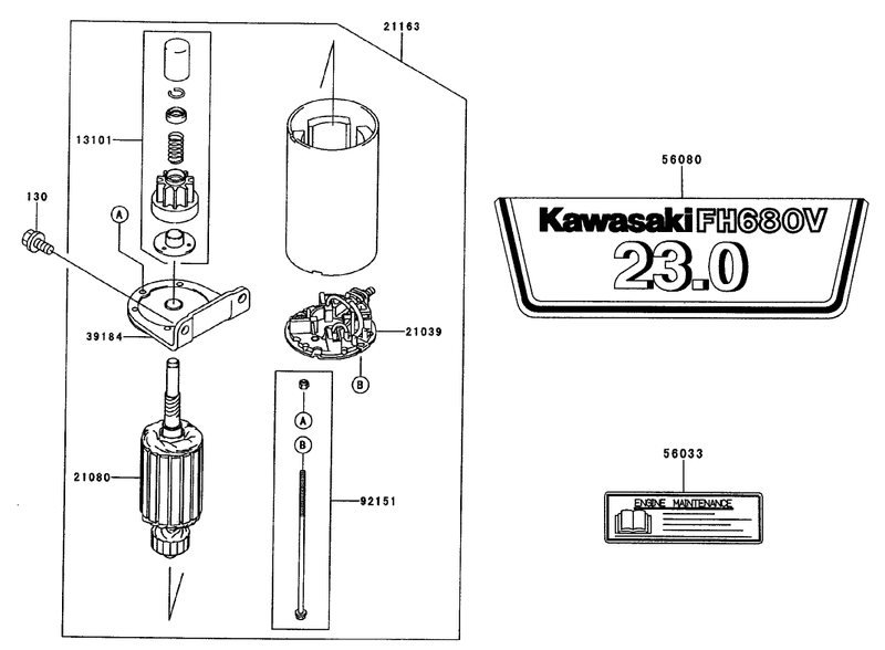 Starterdecals Assembly Kawasaki Fh680v As10