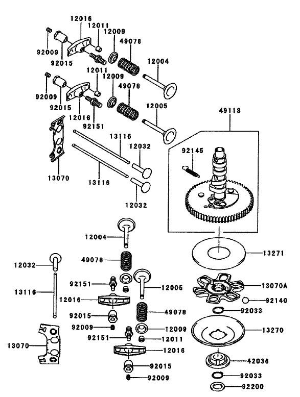 Valvecamshaft Assembly Kawasaki Fh680v As10