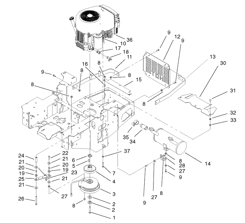 Engine and Clutch Assembly