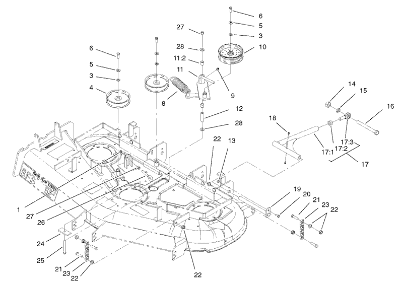 Idler PulleyLift Strut Chain Assembly