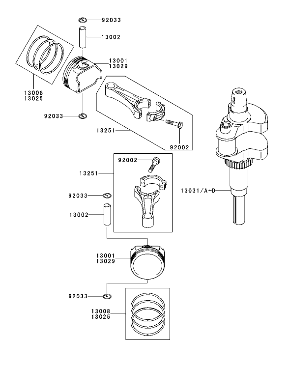 PistonCrankshaft Assembly Kawasaki FH680V CS10