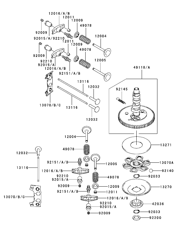 ValveCamshaft Assembly Kawasaki FH680V CS10