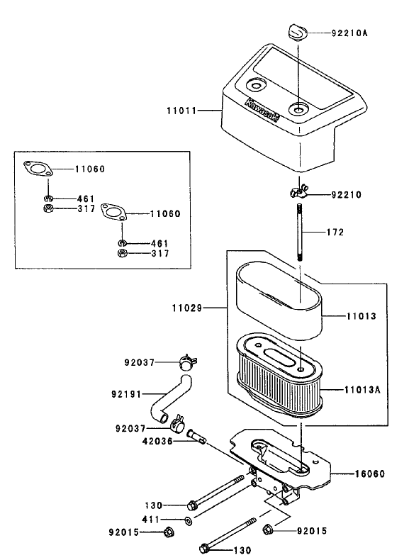 Air FilterMuffler Assembly Kawasaki FH680V CS10