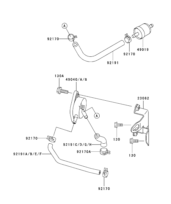 Fuel TankFuel Valve Assembly Kawasaki FH680V CS10