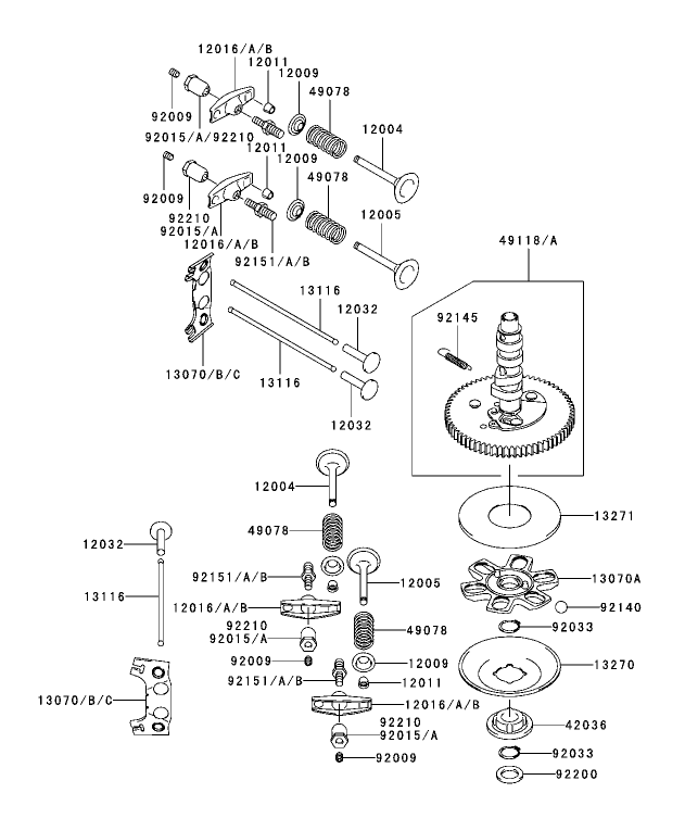 ValveCamshaft Assembly Kawasaki FH680V CS10
