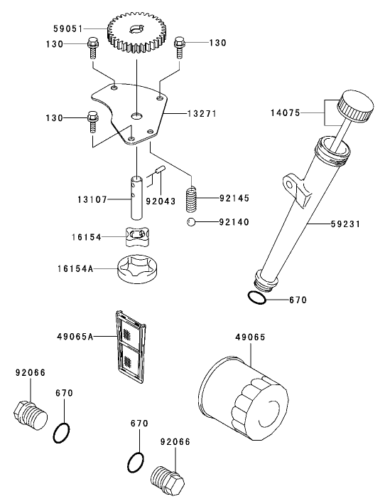 Lubrication Equipment Assembly Kawasaki FH680V AS21