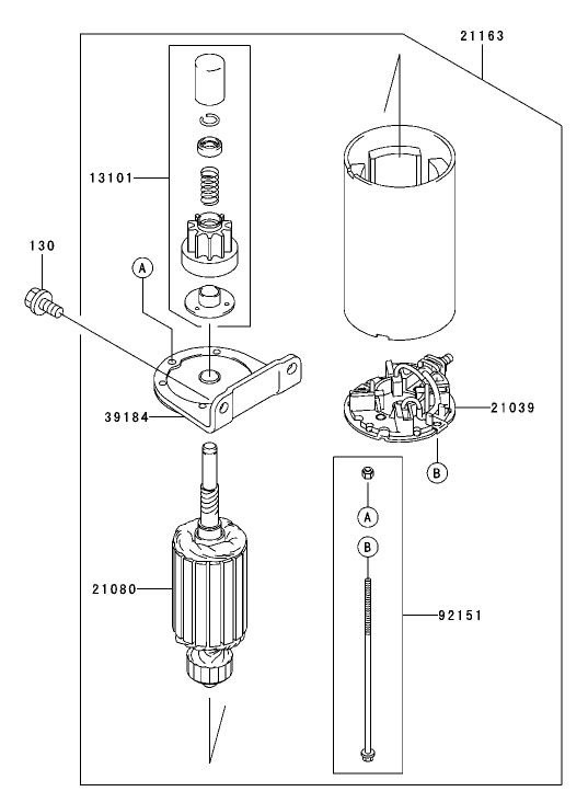 Starter Assembly Kawasaki FH680V AS21