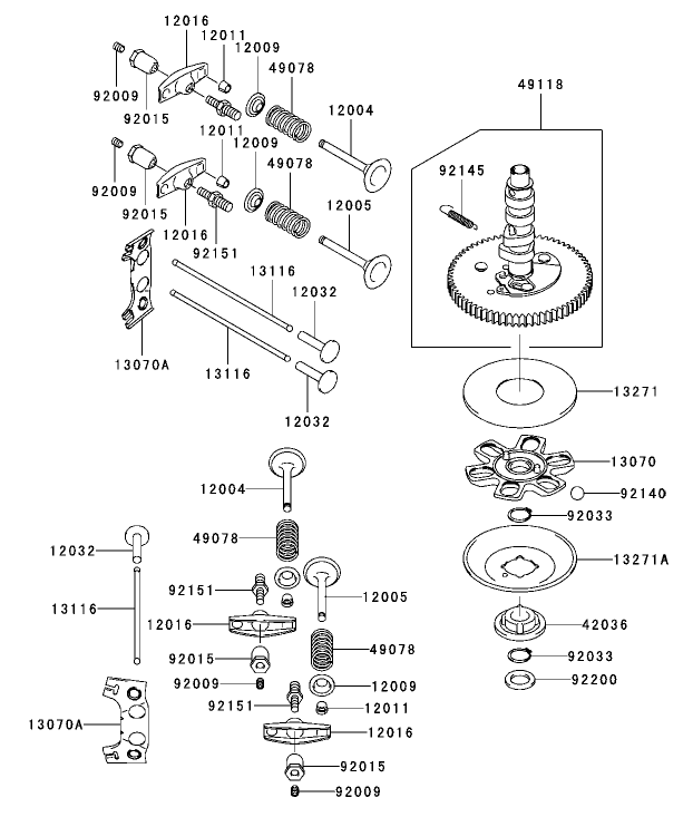 ValveCamshaft Assembly Kawasaki FH680V AS21