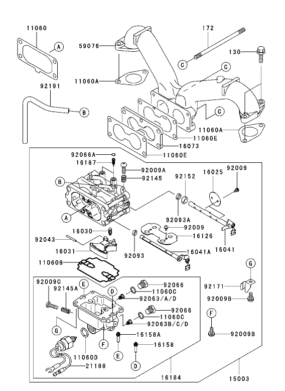 Carburetor Assembly Kawasaki FH680V AS21
