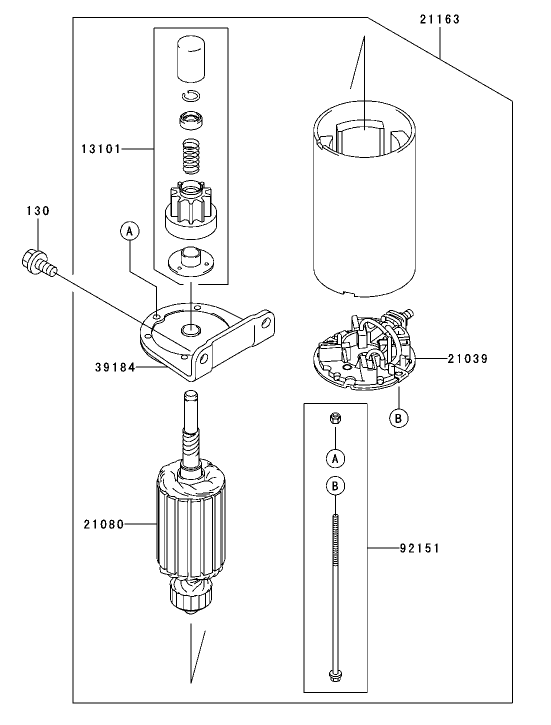 Starter Assembly Kawasaki FH680V AS21