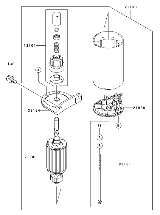 Starter Assembly Kawasaki FH680V AS21