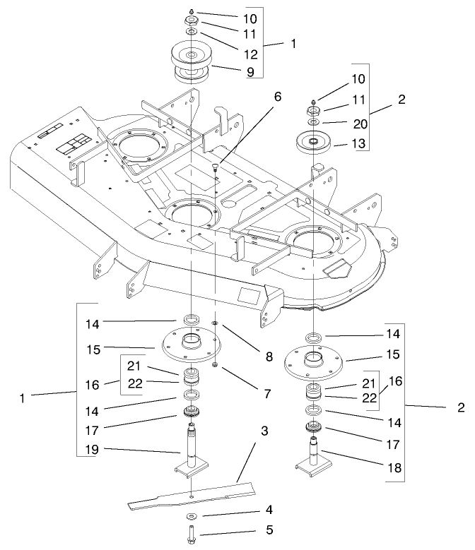 Deflector Spindle And Pulley Assembly