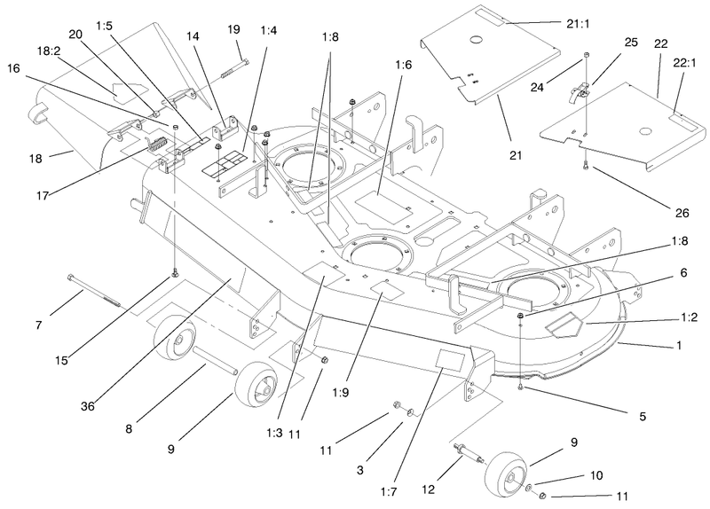 Deck Deflector And Roller Assembly