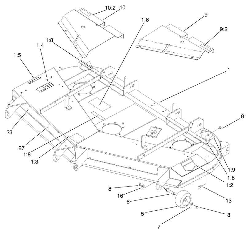 Deck Deflector And Roller Assembly