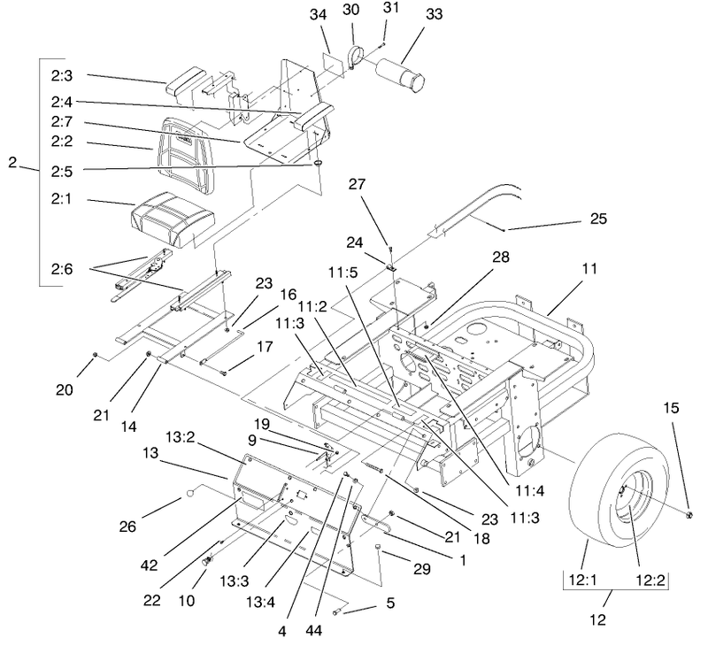 Rear Frame And Wheel Assembly