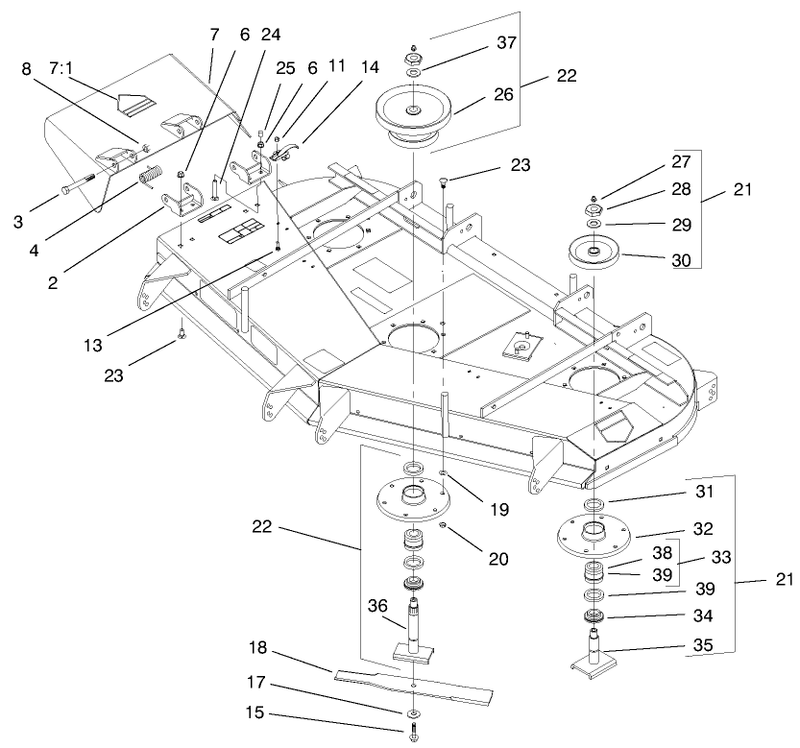 Deflector Spindle And Pulley Assembly