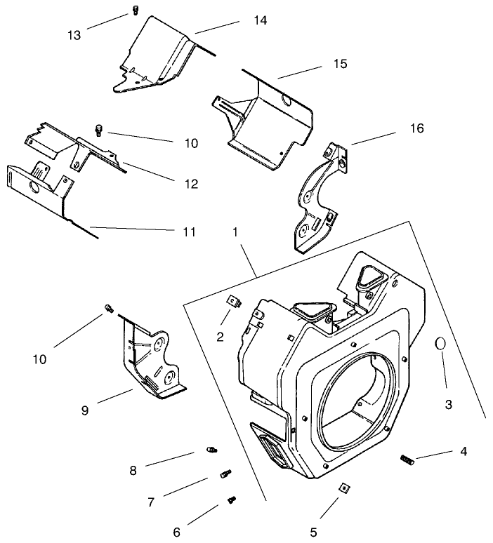 Group 6 Blower Housing and Baffles ch25s 68606 Kohler
