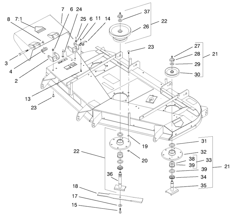 Deflector Spindle And Pulley Assembly