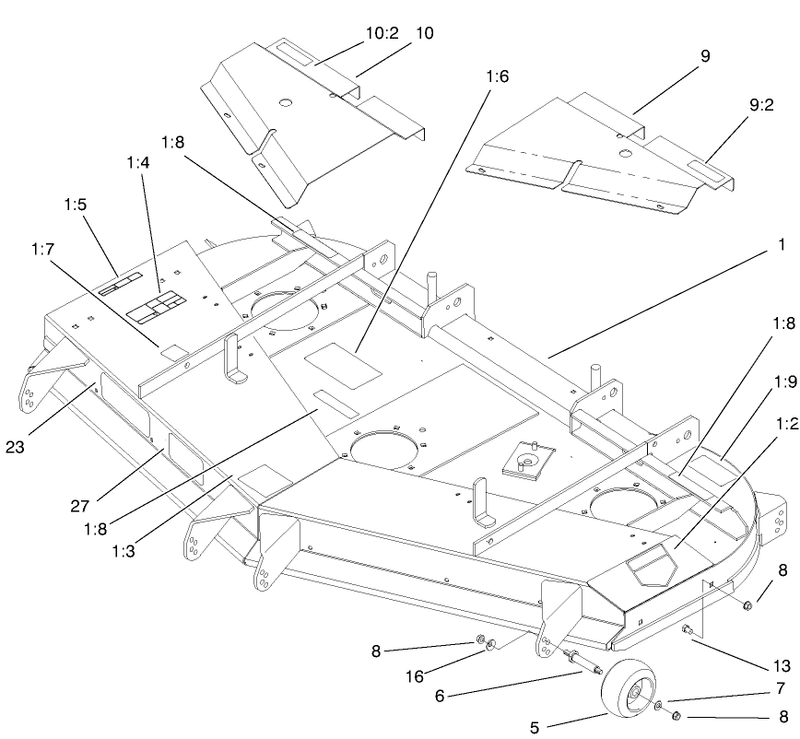 Deck Deflector And Roller Assembly