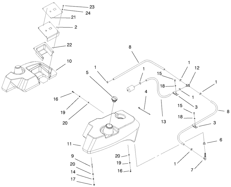 Tank And Fuel Lines Assembly