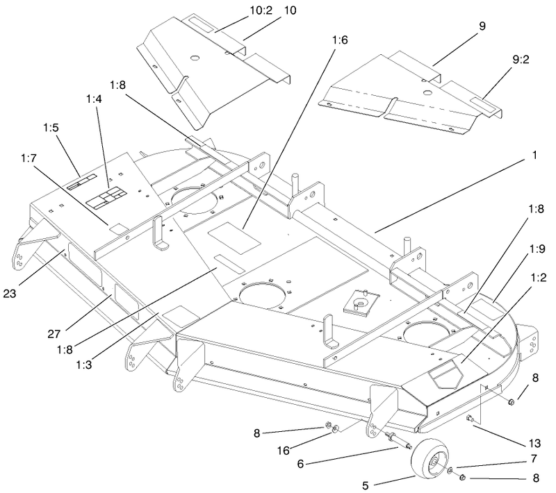 Deck Deflector And Roller Assembly