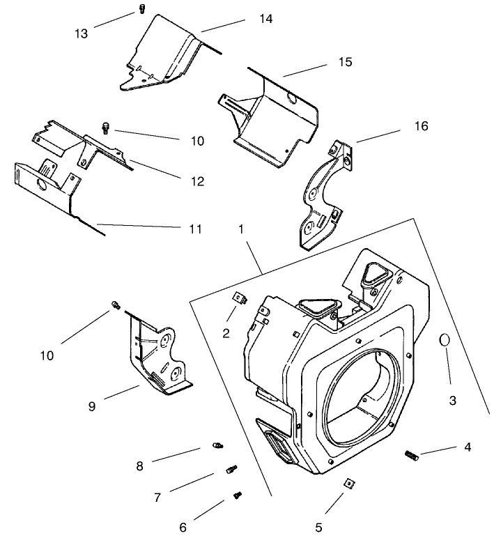 Group 6 Blower Housing and Baffles ch25s 68606 Kohler