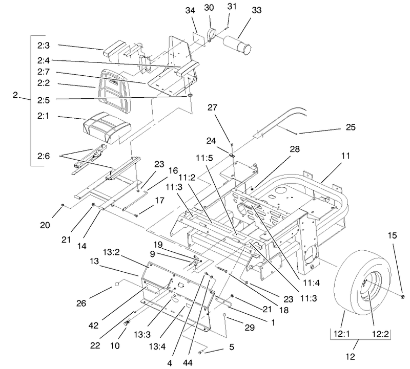 Rear Frame And Wheel Assembly