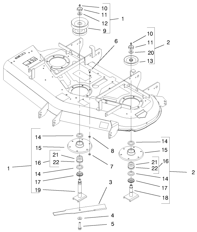Deflector Spindle And Pulley Assembly