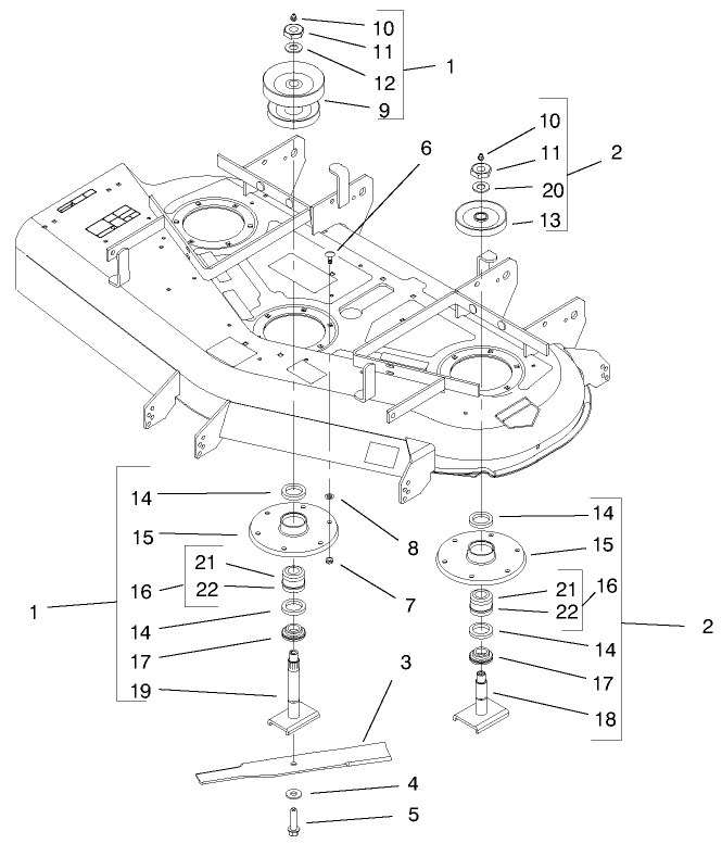 Deflector Spindle And Pulley Assembly