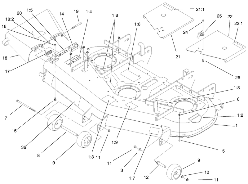 Deck Deflector And Roller Assembly