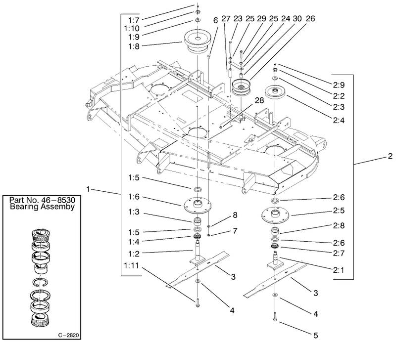 Deflector Spindle And Pulley Assembly