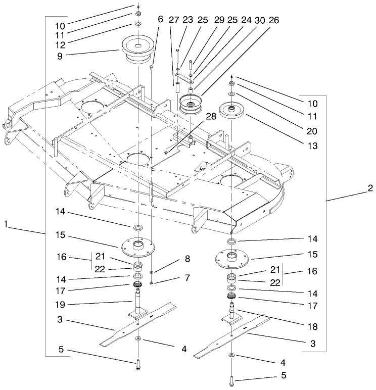 Deflector Spindle And Pulley Assembly