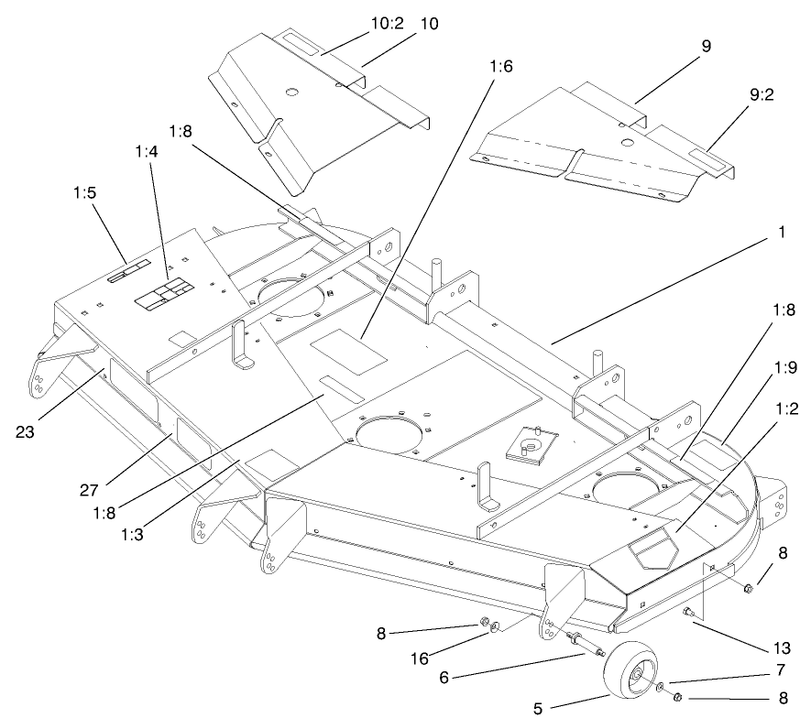 Deck Deflector And Roller Assembly