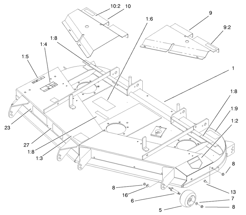 Deck Deflector And Roller Assembly