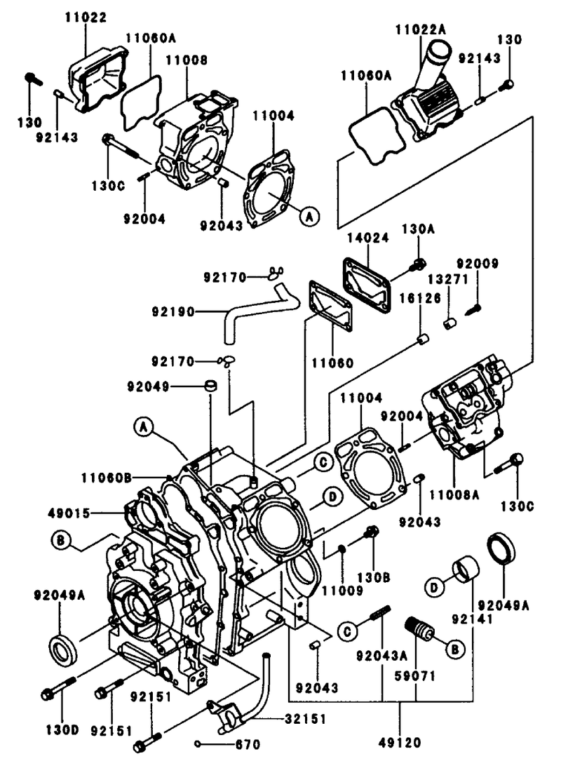 Cylindercrankcase Kawasaki Fd661d S03