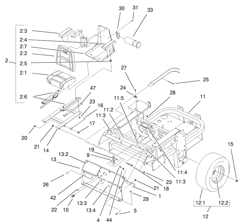 Rear Frame And Wheel Assembly
