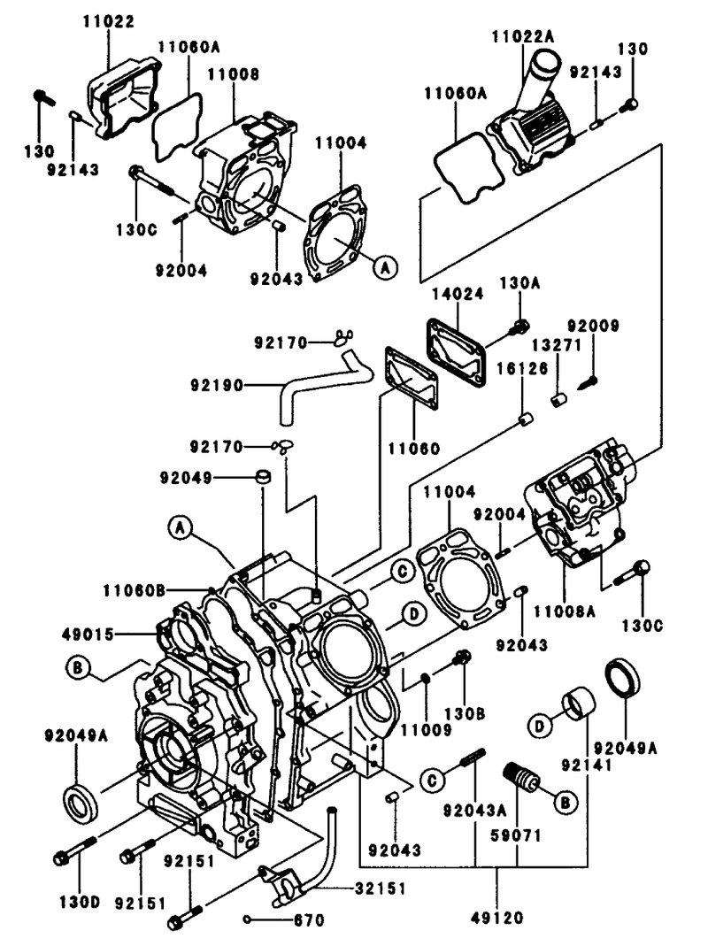 Cylindercrankcase Kawasaki Fd661d S03
