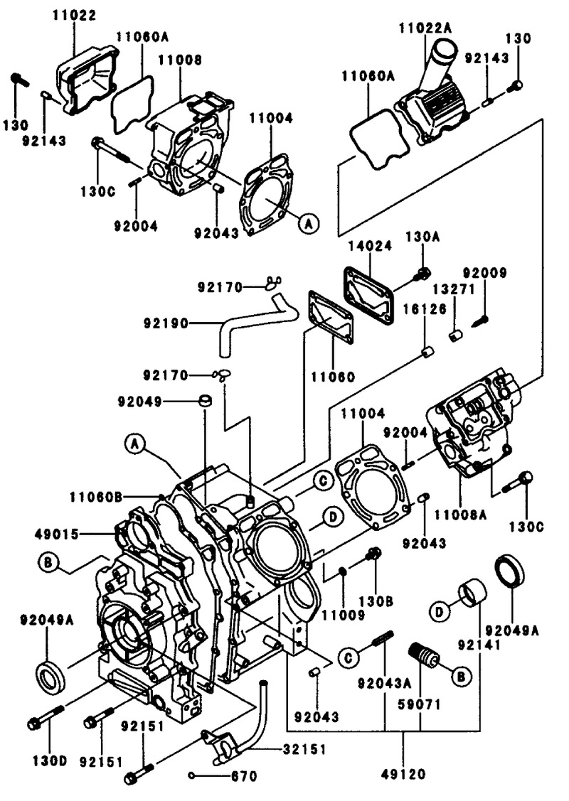 Cylindercrankcase Kawasaki Fd661d S03