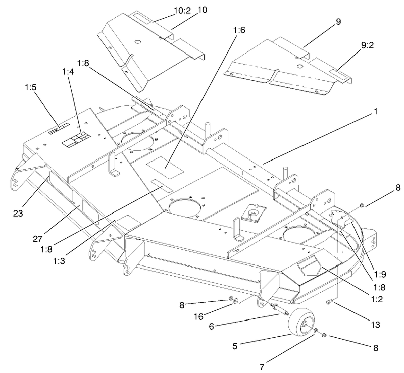 Deck Deflector And Roller Assembly