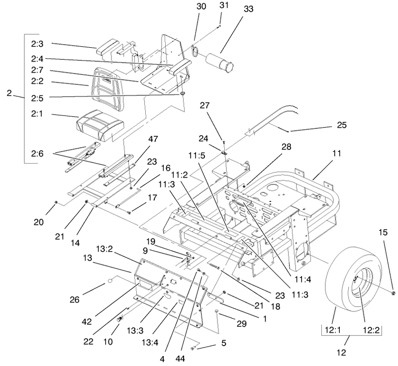 Rear Frame And Wheel Assembly