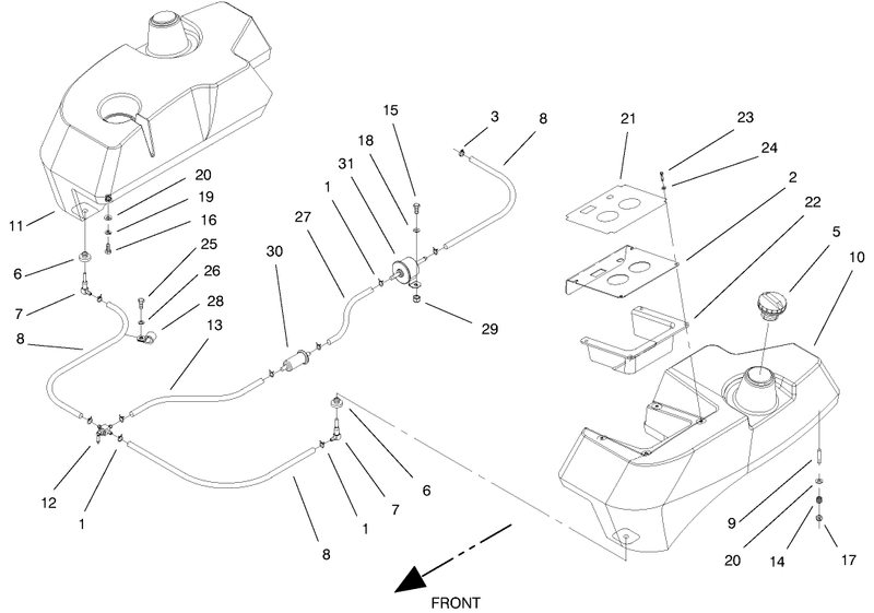 Tank And Fuel Lines Assembly
