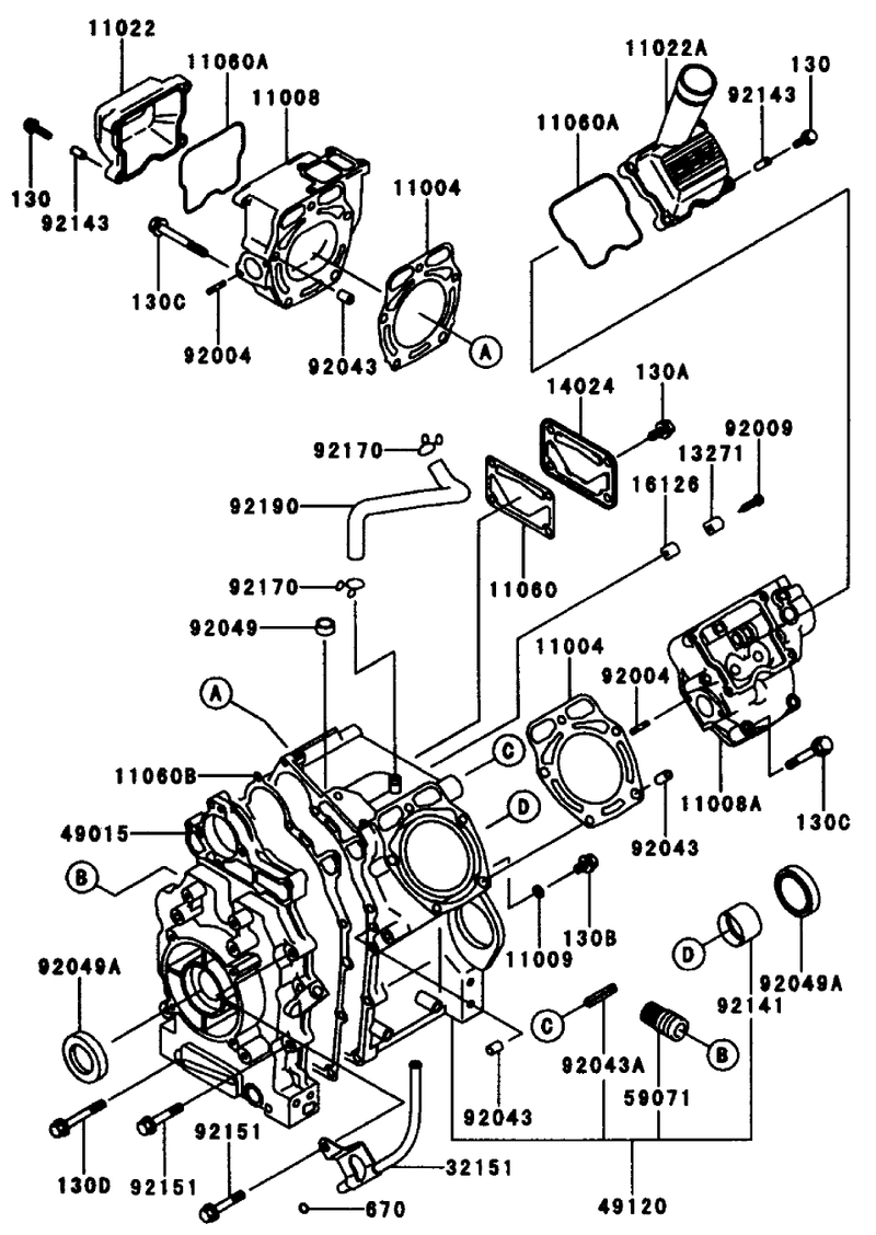 Cylindercrankcase Kawasaki Fd661d S03