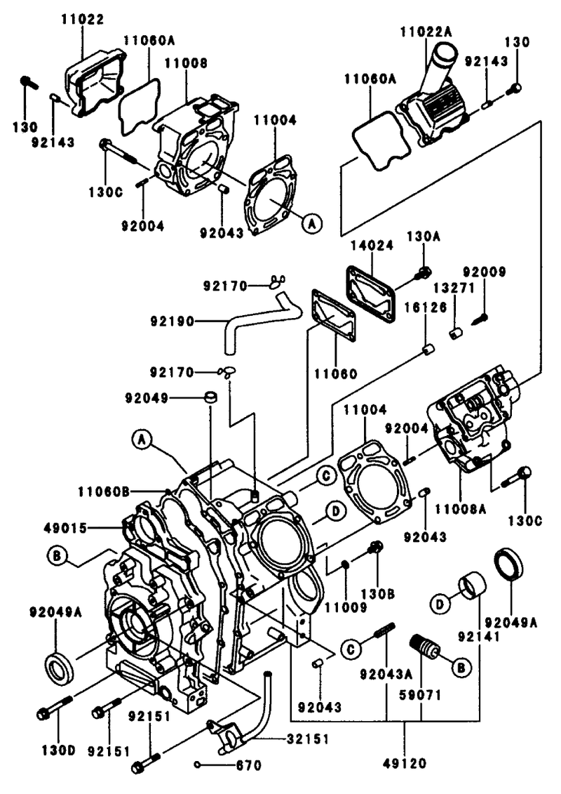 Cylindercrankcase Kawasaki Fd661d S03