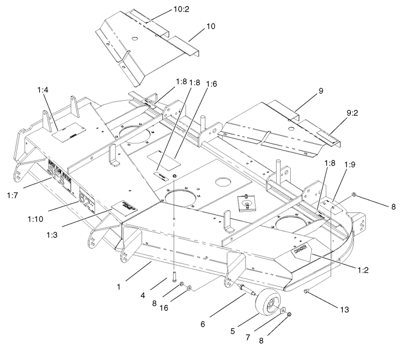 Deck Deflector And Roller Assembly